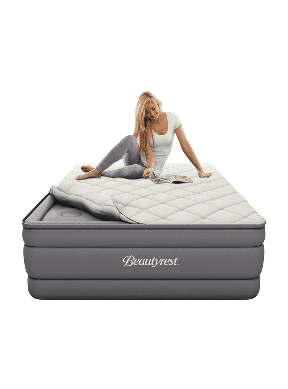 Beautyrest 20" Cushion Aire Quilted Pillow Top Air Bed Mattress with Built-in Pump Queen