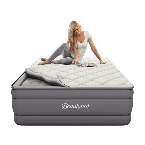 Beautyrest 20 Cushion Aire Quilted Removable Pillow Top Air Bed Mattress with Built in Pump Queen