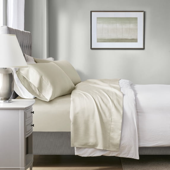Beautyrest 4-Piece 1000 Thread Count Ivory HeiQ Smart Temperature Cotton Blend Sheet Set, King