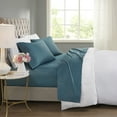 thumbnail image 1 of Beautyrest 600 Thread Count Teal Cooling Cotton Blend 4 PC Sheet Set, Queen, 1 of 5