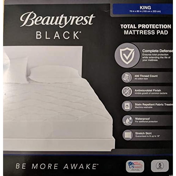 Beautyrest Black King Size Mattress Pad Total Protection