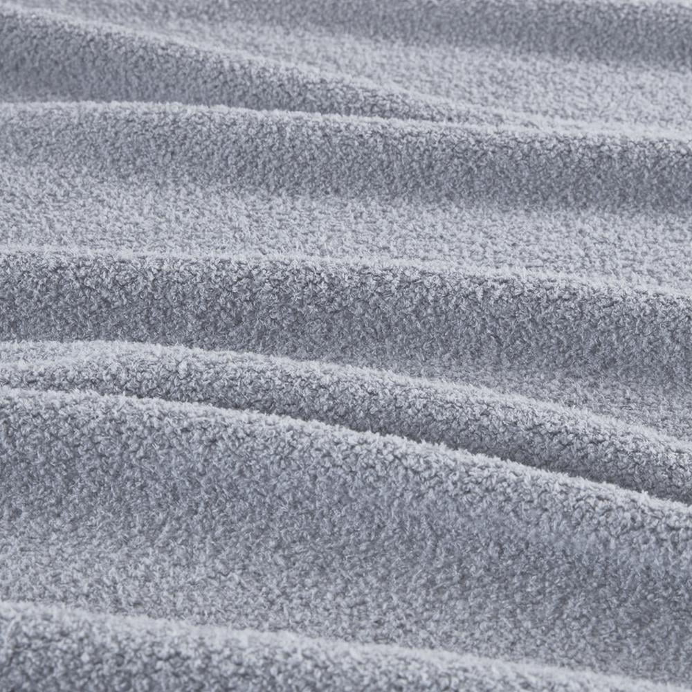 Gray Full Size Knitted Machine Washable Blanket