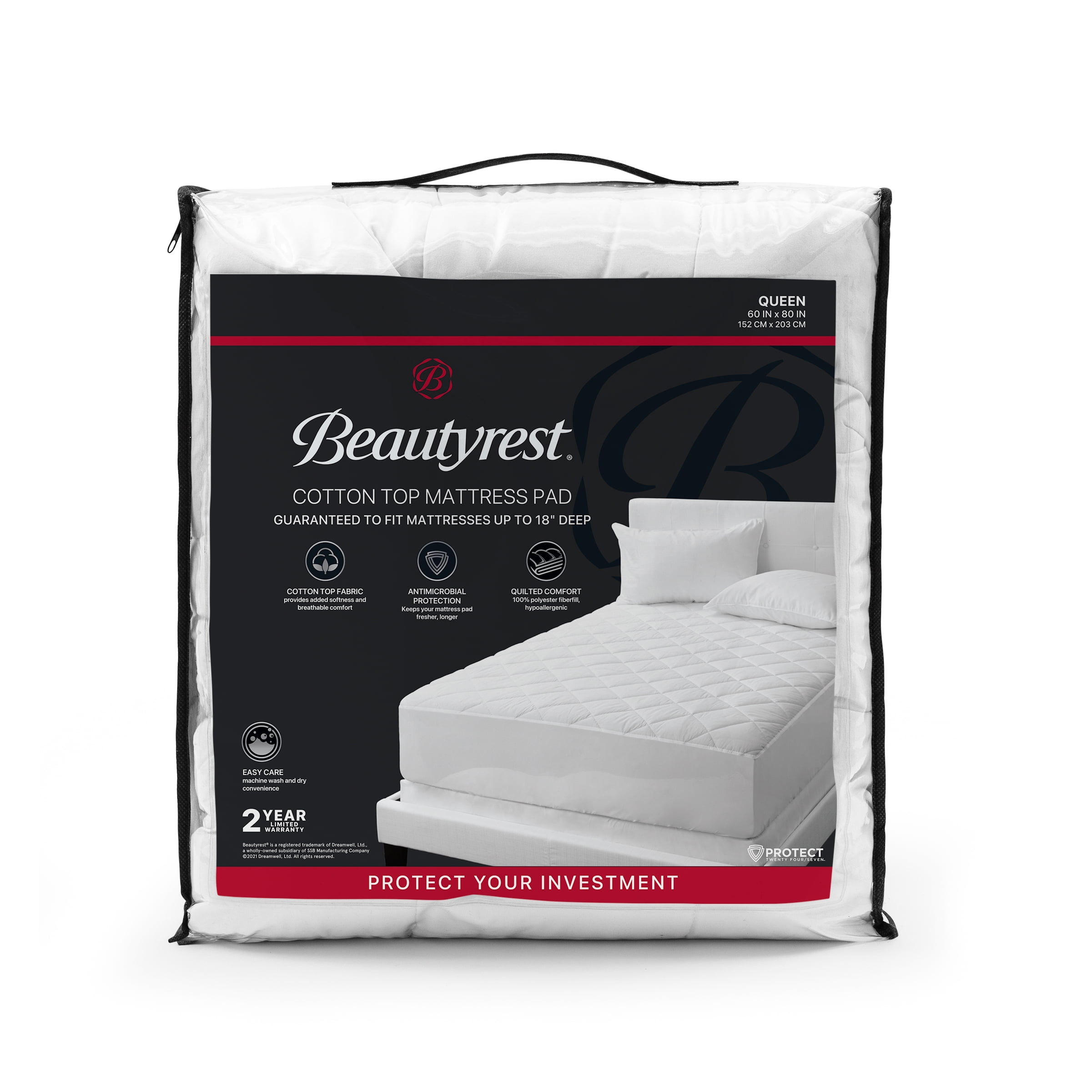 Beautyrest Cotton Top Mattress Pad, Queen