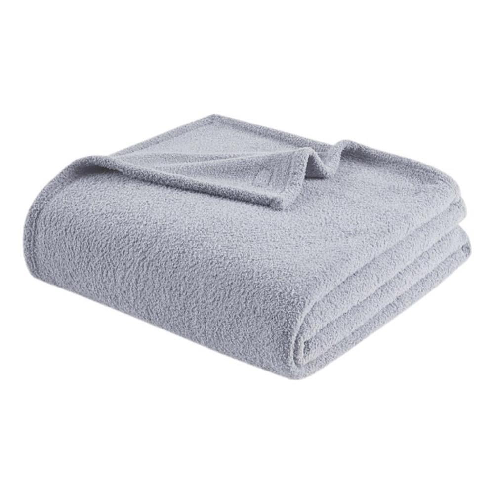 Gray Full Size Knitted Machine Washable Blanket