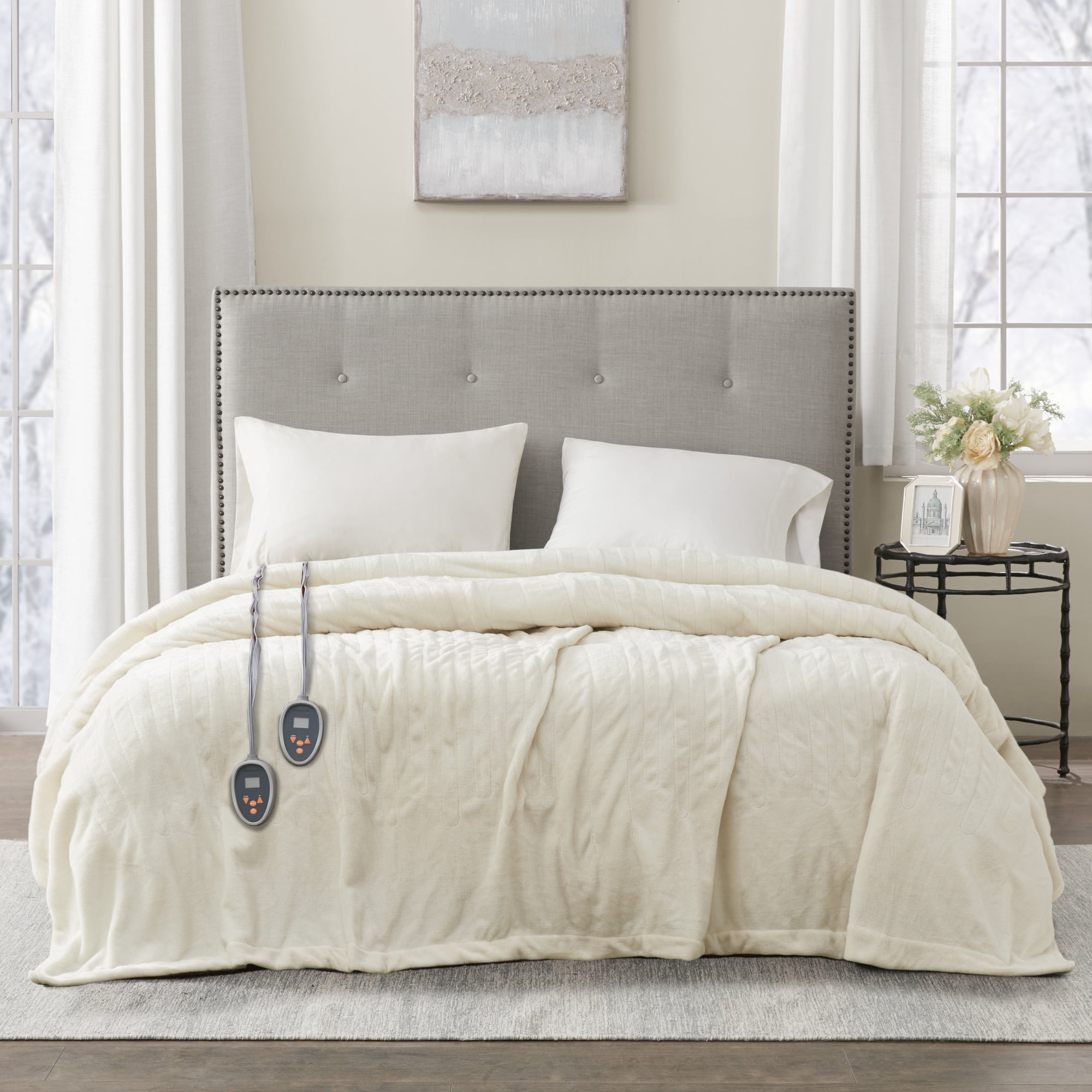 Beautyrest Elect Electric Blanket with 20 Heat Level Setting Controller  Twin Ivory - Walmart.com