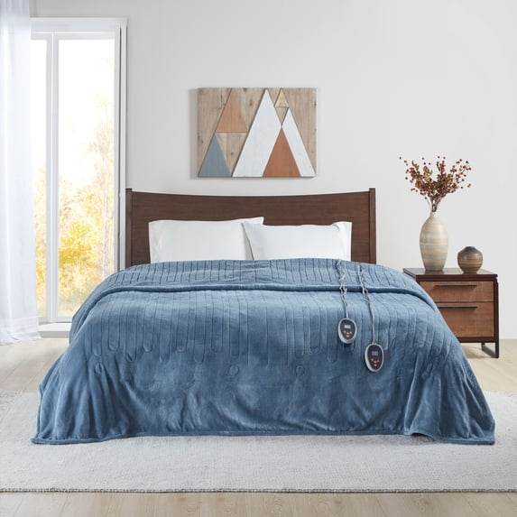 Beautyrest Elect Electric Blanket with 20 Heat Level Setting Controller Twin Sapphire