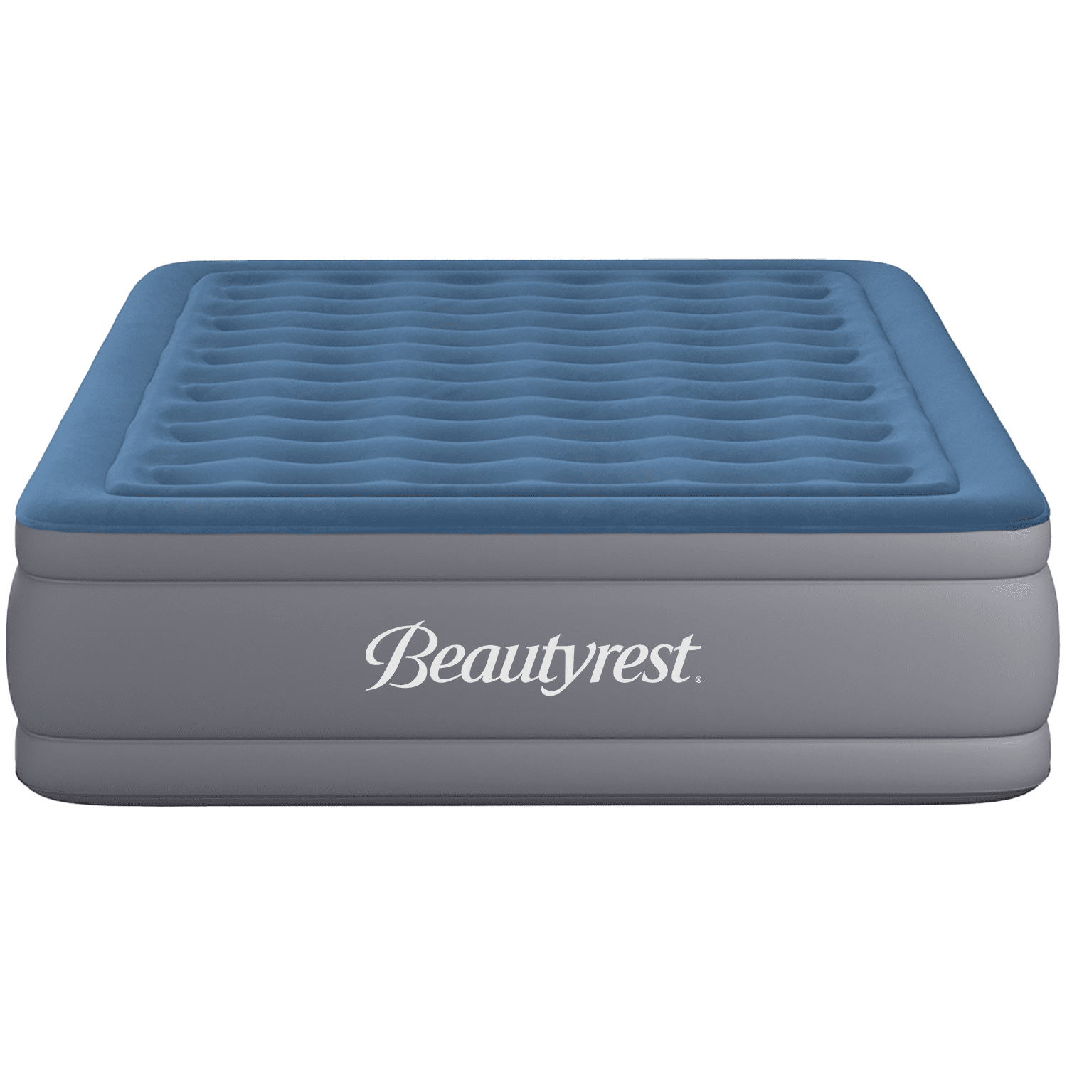 Beautyrest Queen Size Raised Blue Air Mattress with Built-in Pump