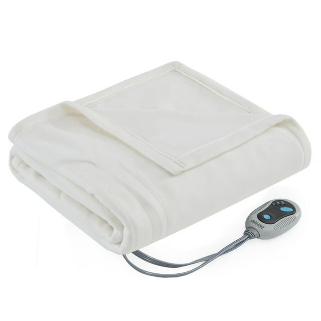 Beautyrest Fleece Electric Throw Heated Blanket Wrap with 3 Heating