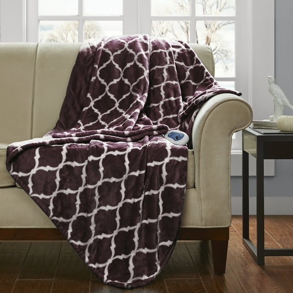 Beautyrest Heated Ogee Oversized Electric Throw Blanket