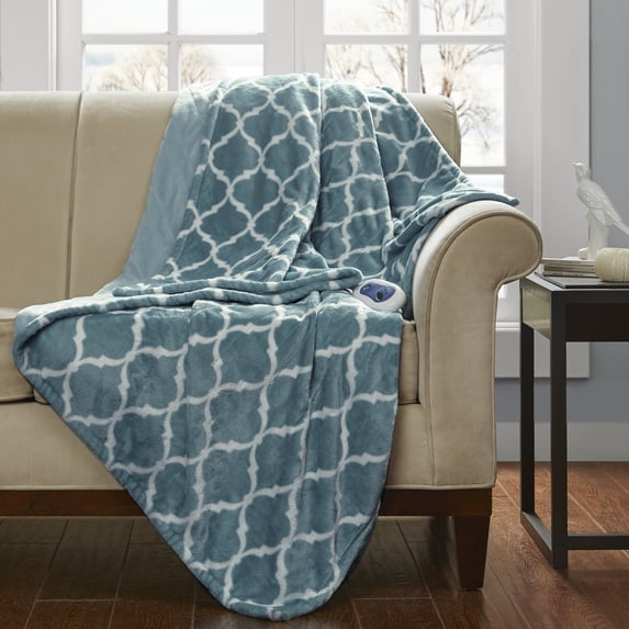 Beautyrest Heated Ogee Oversized Electric Throw Blanket