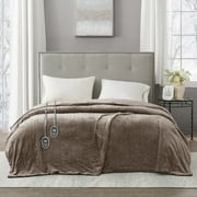 Beautyrest Heated Plush Solid Microlight Blanket, Full, Mink