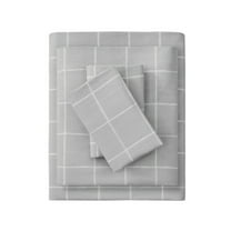 Beautyrest King Size Sheet Set, 100% Cotton Flannel Oversized Bed Sheets with Deep Pocket, Grey