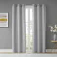 thumbnail image 1 of Beautyrest Lawson Grommet Top Blackout Window Curtain Pair Grey, Set of 2, 37x63 Inch, 1 of 4