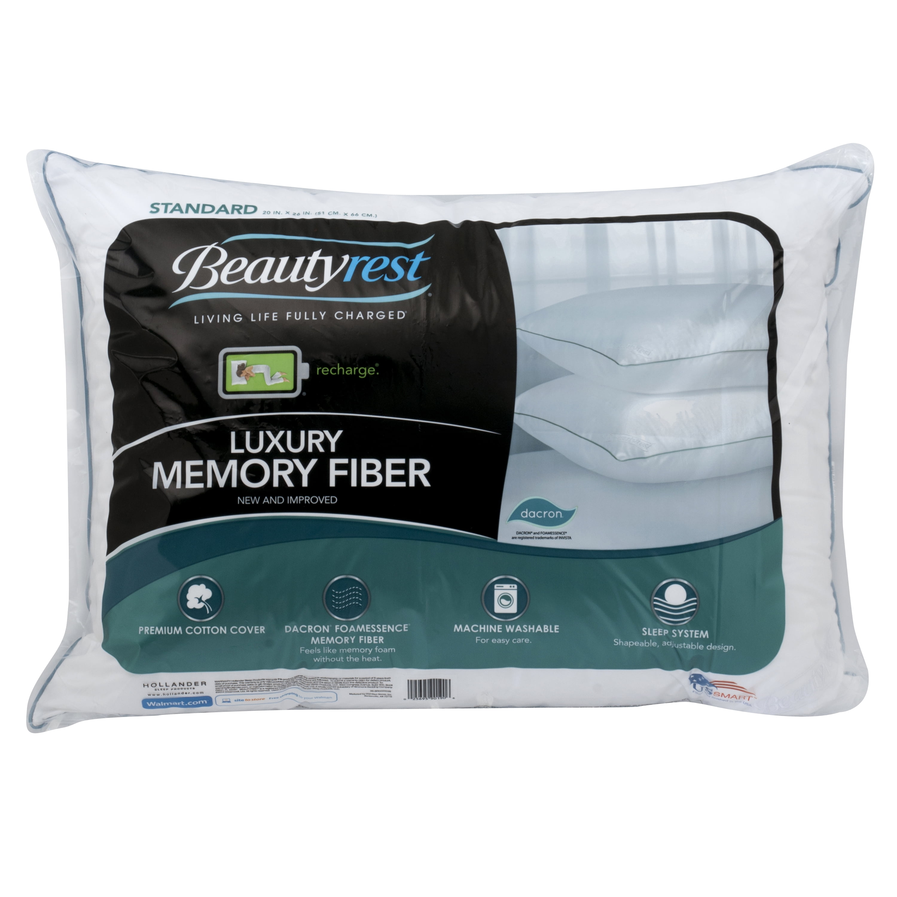 Beautyrest Luxury 233TC Memory Fiber Cotton Pillow in Multiple Sizes