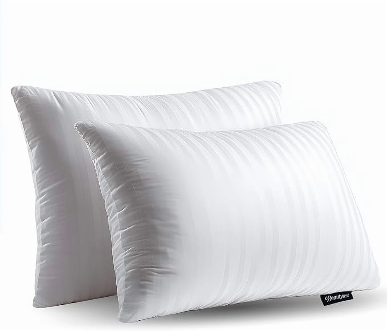 Beautyrest Luxury Goose Feathers Soft Pillows, 500 Thread Count Cover 20”x28”, Queen (Pack of 2)