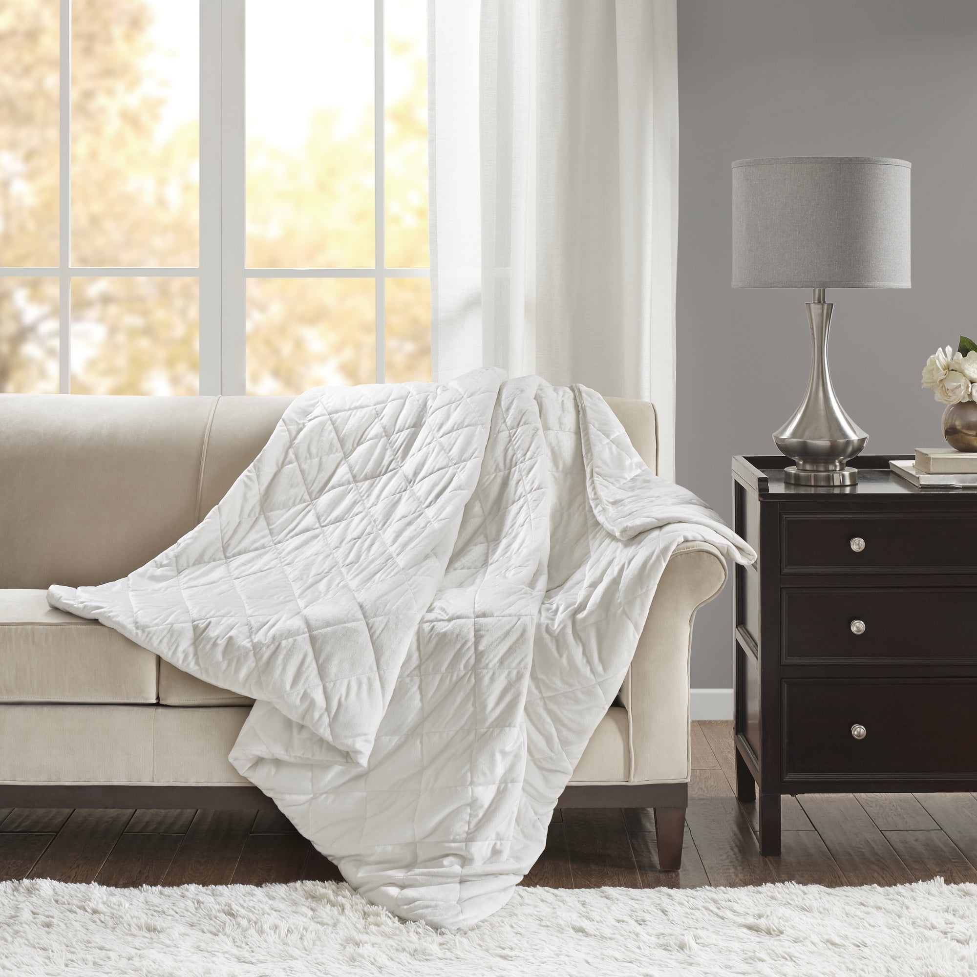 Beautyrest Luxury Solid Quilted Mink Weighted Blanket Walmart