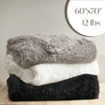 Beautyrest Malea Solid Shaggy Faux Fur Weighted Blanket with Removable