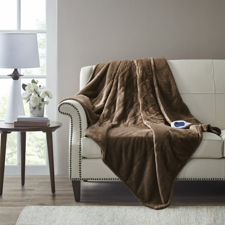 Beautyrest Microlight Reverse To Berber Heated Throw 60 x 70