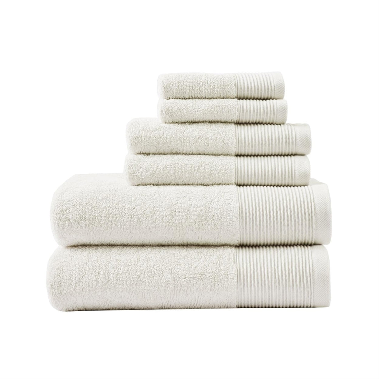 Beautyrest Nuage 6-Piece Modern Cotton and Tencel Lyocel Towel Set in Ivory