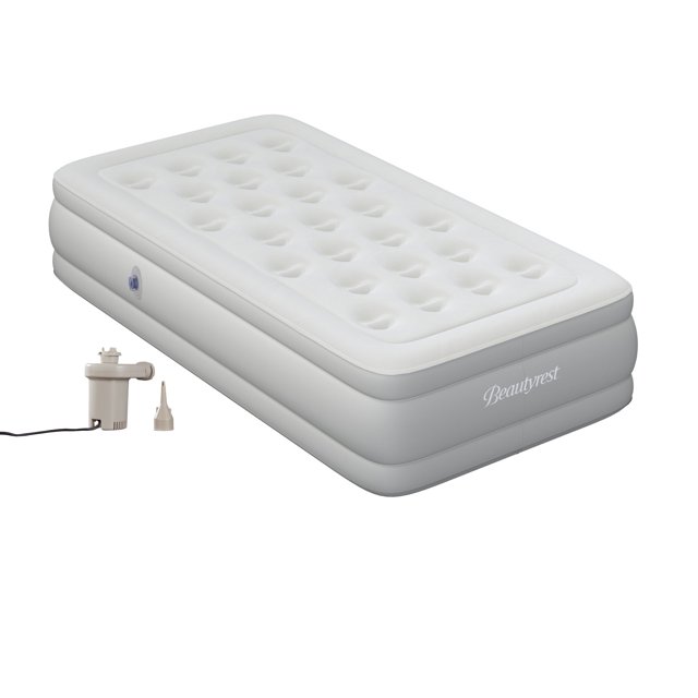 Beautyrest Sky Rise 14" Twin Air Mattress with External Pump, Inflatable Air Bed with Edge