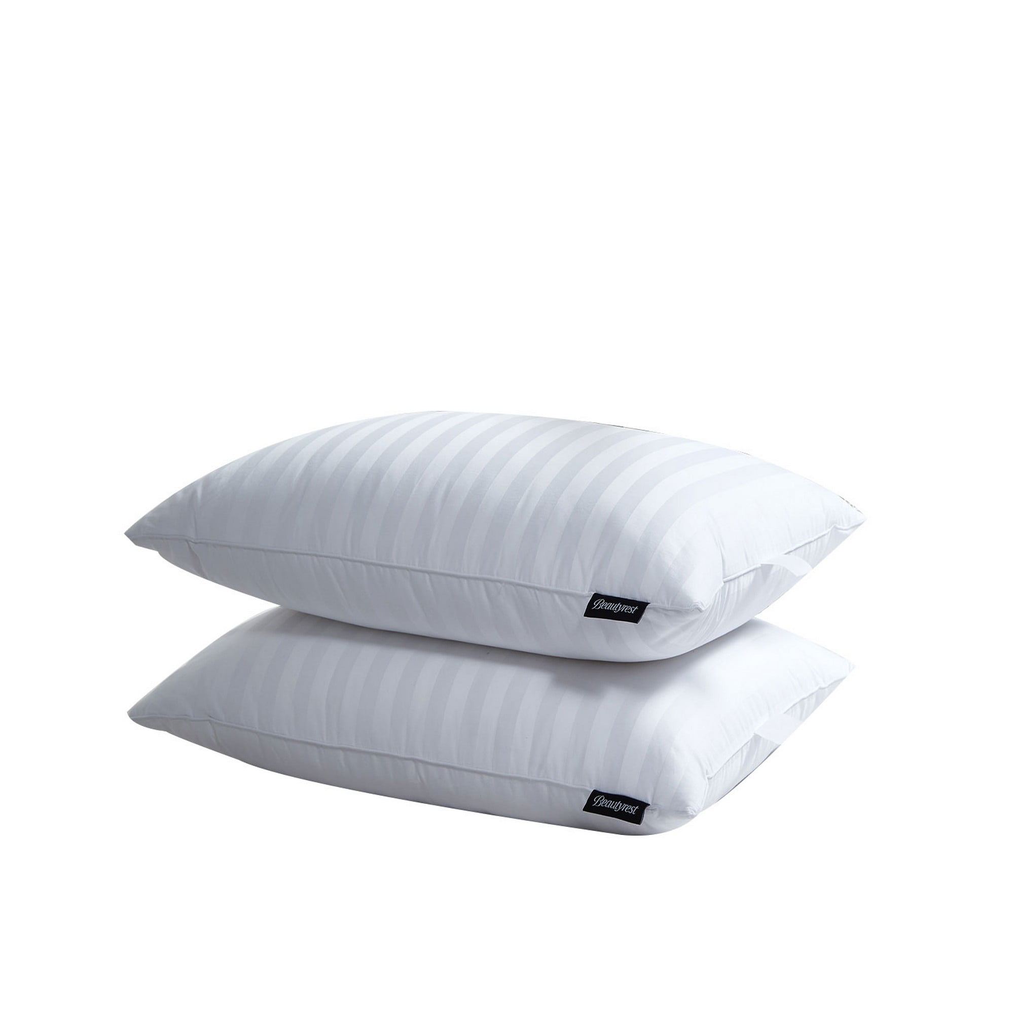 White Damask Stripe Down Alternative Bed Pillow Set
