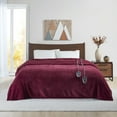 thumbnail image 1 of Beautyrest Solid Microlight/Berber Heated Blanket, King, Garnet, 1 of 14