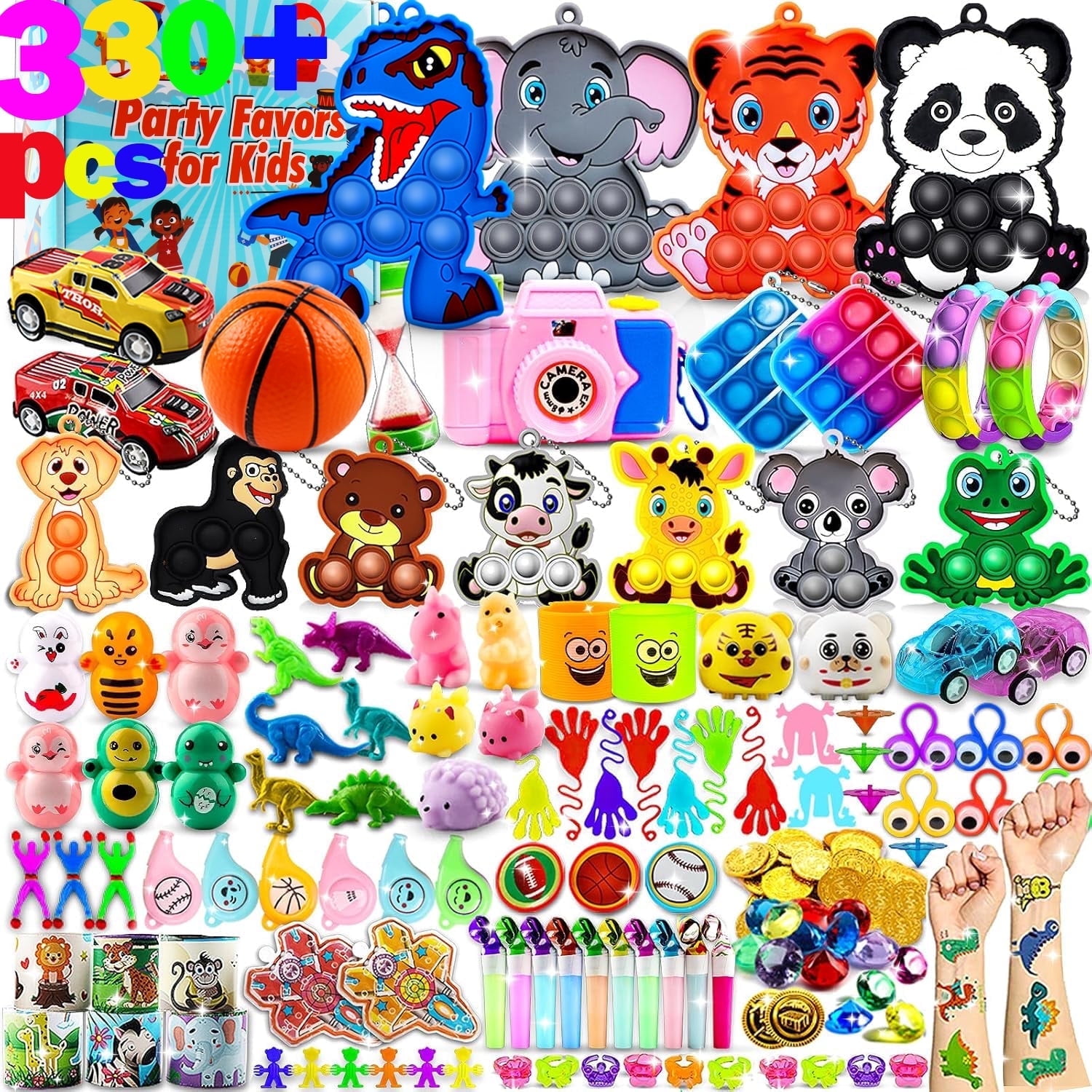 Beautysureup 330 Pcs Party Favors, Prize Box Toys for Kids Classroom, Goodie Bag Stuffers, Fidget Toys Bulk, Treasure Chest for Students Rewards, Carnival Prizes, Pinata Filler for Birthday Gifts