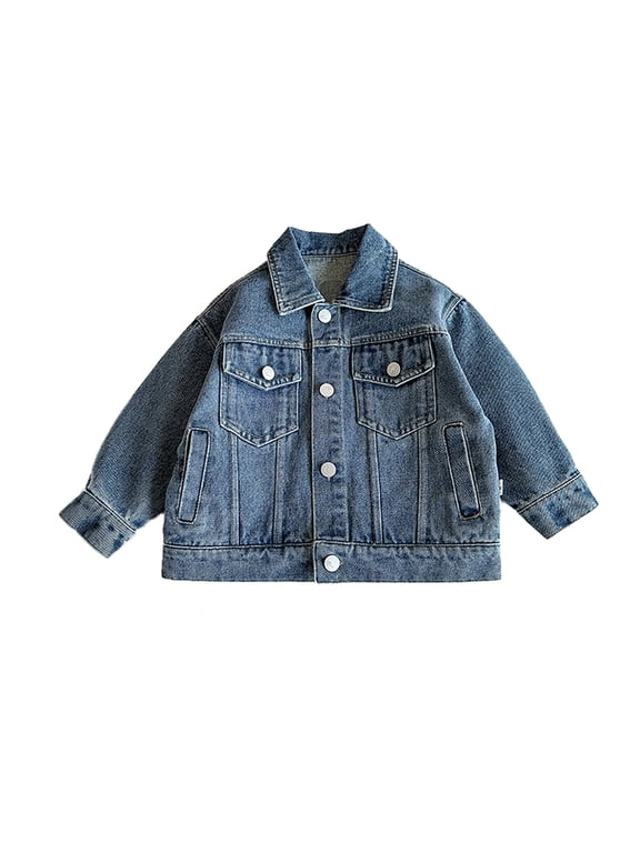 2-10Y Toddler Kids Boys Autumn Denim Jacket Spring Long Sleeve Button down Jean Coat