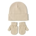 thumbnail image 1 of Beautyzll 2PCS Toddler Boys Hat Glove Set Infant Baby Girls Winter Hats Warm Knitted Beanie Mittens Gloves,Size 0-5Y, 1 of 9