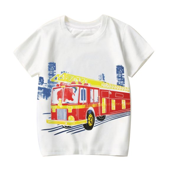 Beautyzll 3-8T Boys Summer T-Shirt for Kids Toddler Short Sleeve Cartoon Casual Tee Shirts Baby Cotton Tops