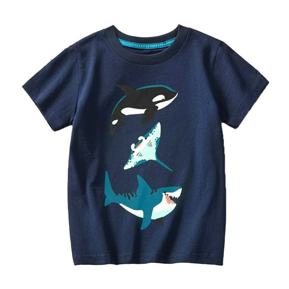Beautyzll 3-8T Boys Summer T-Shirt for Kids Toddler Short Sleeve Cartoon Casual Tee Shirts Baby Cotton Tops