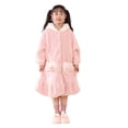thumbnail image 1 of Beautyzll 6-15Y Kids Girls Thickened Hooded Bathrobe Soft Cozy Long Pajamas Robe with Belt, 1 of 9