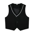 thumbnail image 1 of Beautyzll Kids Boys Formal Suit Vest Toddler Baby Classic Lapel Dress Waistcoat Vest for Wedding Party 2-15T, 1 of 6