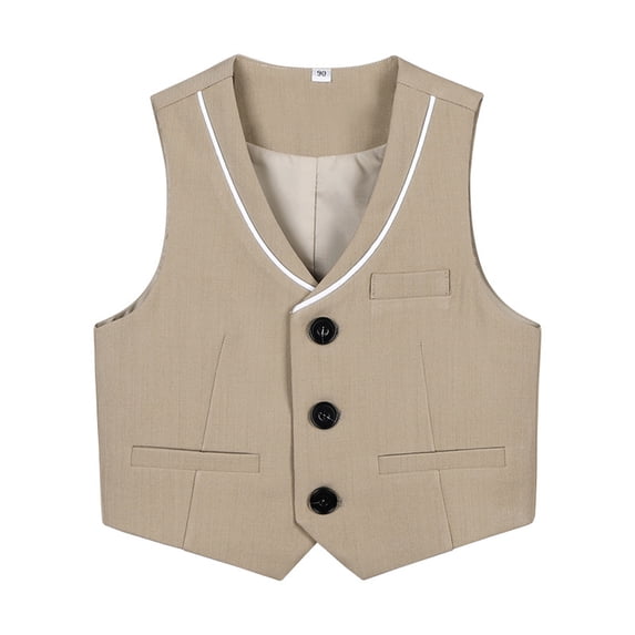 Beautyzll Kids Boys Formal Suit Vest Toddler Baby Classic Lapel Dress Waistcoat Vest for Wedding Party 2-15T