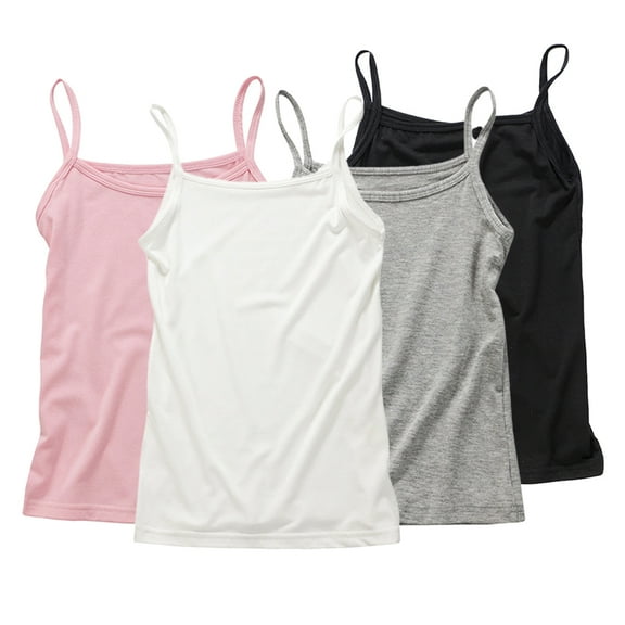 Beautyzll Kids Girls Dance Tank Tops Camisole Undershirts Toddler Spaghetti Strap Camis Dance Shirt 2-12T