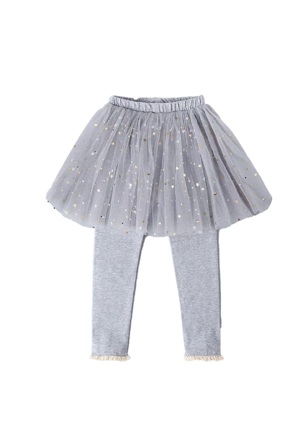 Kids Toddler Girls Ruffle Leggings Baby Tutu Tulle Skirt Leggings Pants for 2-8 Years