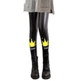 thumbnail image 1 of Beautyzll Kids Toddler Winter Fall Leather Leggings Pants for Girls 1-15T Solid Color Thick Fleece Pants Baby Lined Faux Leather Trouser, 1 of 8
