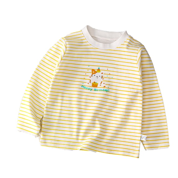 Beautyzll Toddler Baby Boys Girls Long Sleeve Shirts Kids Soft Basic Cotton T-Shirts Top Layering Tees Sweatshirt 1-7T