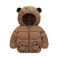 thumbnail image 1 of Beautyzll Toddler Baby Boys Girls Winter Cartoon down Coats for 2-7Y Kids Light Puffer Padded Jacket Kids Bear Hoodie Outerwear, 1 of 10