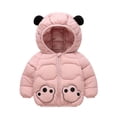 thumbnail image 1 of Beautyzll Toddler Baby Boys Girls Winter Cartoon down Coats for 2-7Y Kids Light Puffer Padded Jacket Kids Bear Hoodie Outerwear, 1 of 10