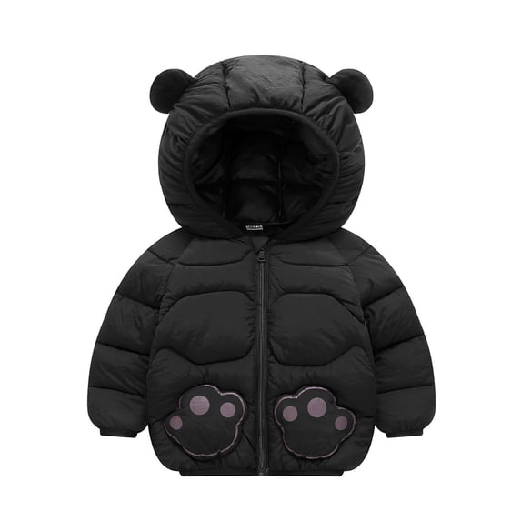 Beautyzll Toddler Baby Boys Girls Winter Cartoon down Coats for 2-7Y Kids Light Puffer Padded Jacket Kids Bear Hoodie Outerwear