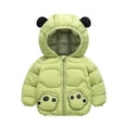 thumbnail image 1 of Beautyzll Toddler Baby Boys Girls Winter Cartoon down Coats for 2-7Y Kids Light Puffer Padded Jacket Kids Bear Hoodie Outerwear, 1 of 10