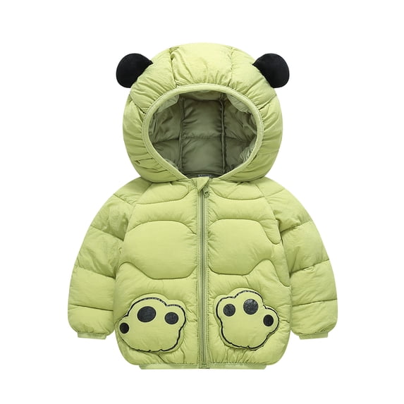 Beautyzll Toddler Baby Boys Girls Winter Cartoon down Coats for 2-7Y Kids Light Puffer Padded Jacket Kids Bear Hoodie Outerwear
