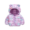 thumbnail image 1 of Beautyzll Toddler Baby Winter Cartoon down Coats for Boys Girls 1-7Y Light Puffer Padded Jacket Kids Hoodie Outerwear, 1 of 7