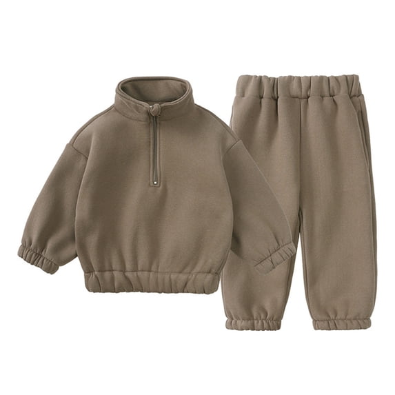 Beautyzll Toddler Boys Active Sweatsuit 1 Set Infant Fleece Zip Hoodie Sweatshirt and Jogger Sweatpants Kids Toddler Activewear Sweatsuit for Girls 9M-7Y