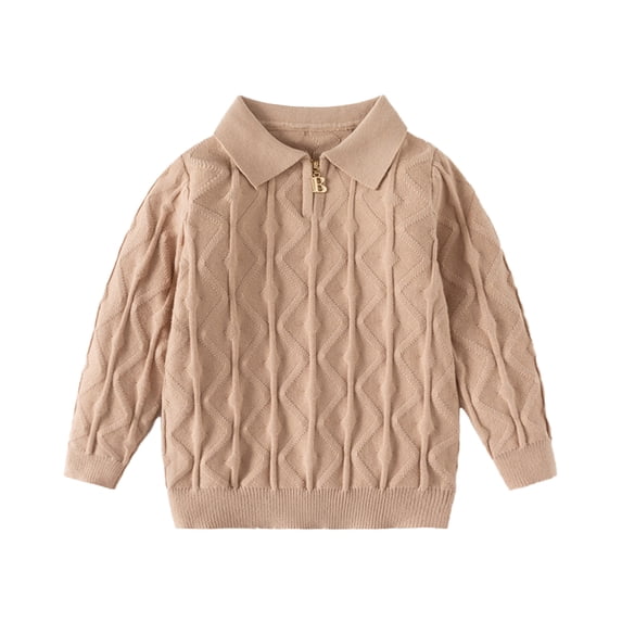 Beautyzll Toddler Boys Long Sleeve Pullover Knit Sweater Kids Cotton Crew-Neck Sweaters for 3-8T