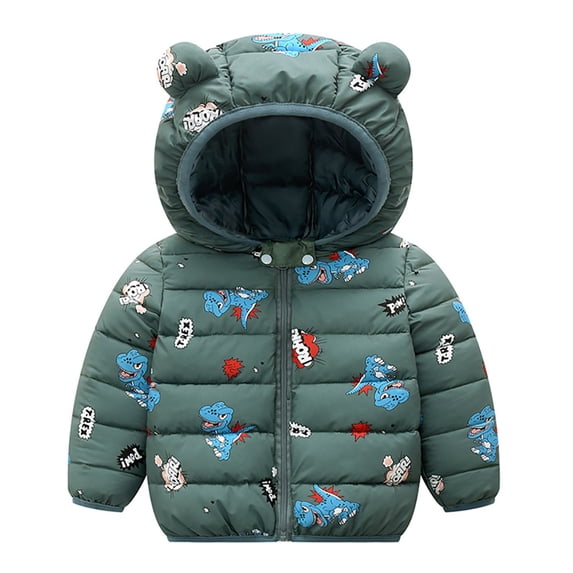 Beautyzll Toddler Girls Winter Cartoon down Coats for 1-7Y Baby Boys Light Puffer Padded Jacket Kids Hoodie Outerwear
