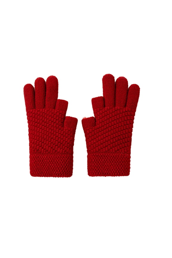 Women Winter Fingerless Touch Screen Gloves Man Texting Fingers Lined Windproof Cold Weather Freezer Work Gloves