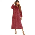 thumbnail image 1 of Beautyzll Womens Flannel Cotton Nightgowns Fall Sleepwear Pajama Dress Nightshirt Soft Bathrobe Dress Long Sleeve Sleep Shirts S-2XL, 1 of 7