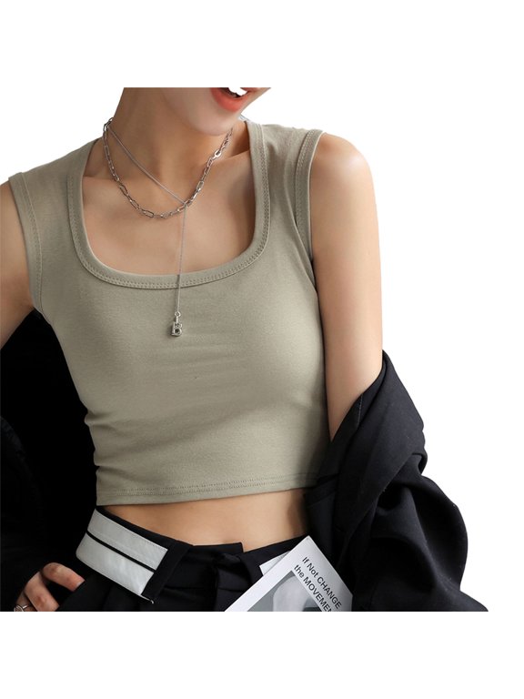 Womens Spring Spaghetti Strap Camisole Halter Tops Summer Sleeveless Tank Tees Shirts S-XL